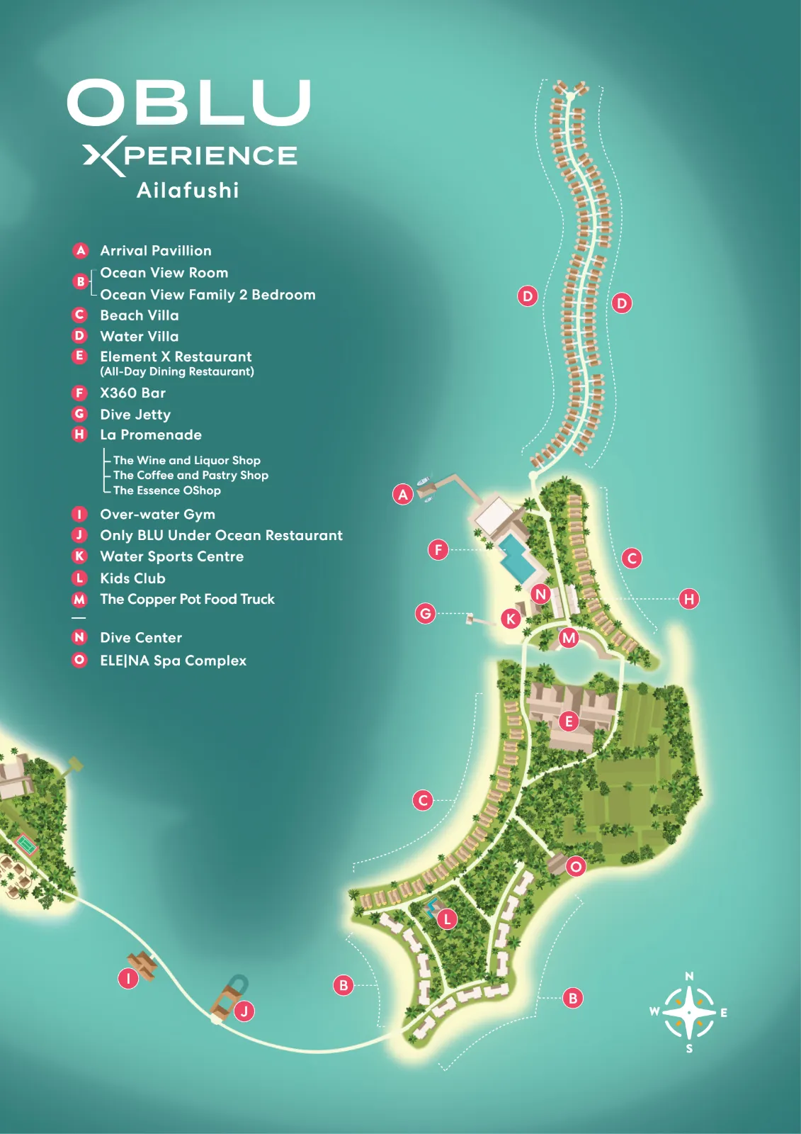 Inselkarte OBLU XPERIENCE Ailafushi