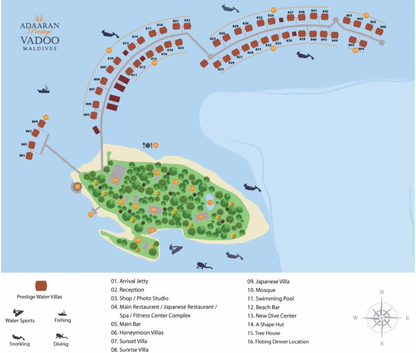 Inselkarte Adaaran Prestige Vadoo