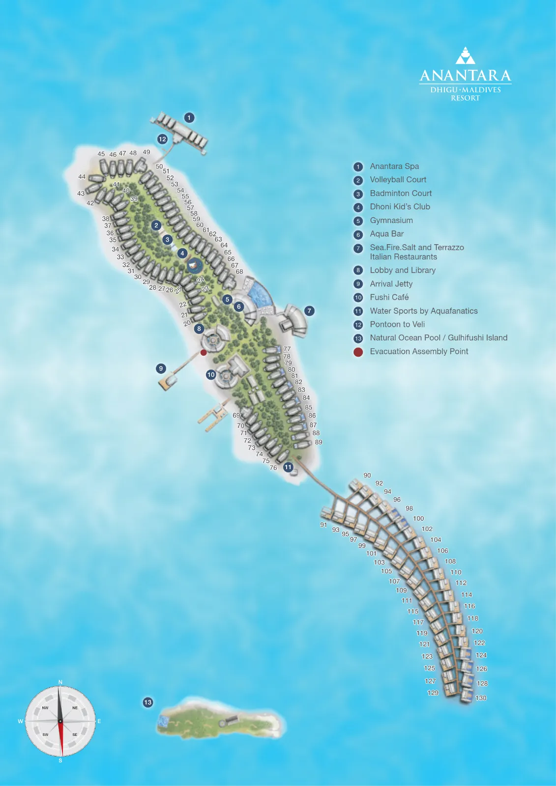 Inselkarte Anantara Dhigu Maldives Resort