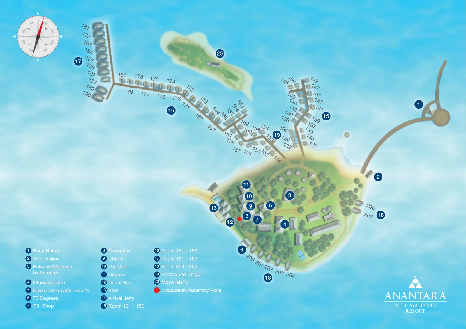 Inselkarte Anantara Veli Maldives Resort