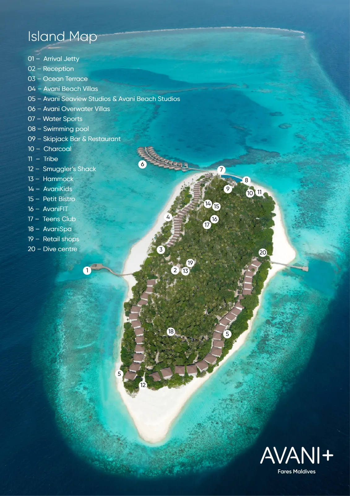 Inselkarte Avani+ Fares Maldives Resort