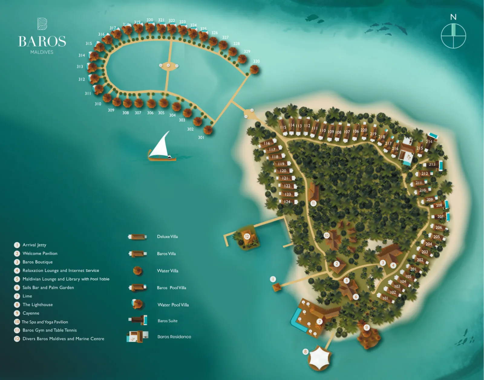 Inselkarte Baros Maldives