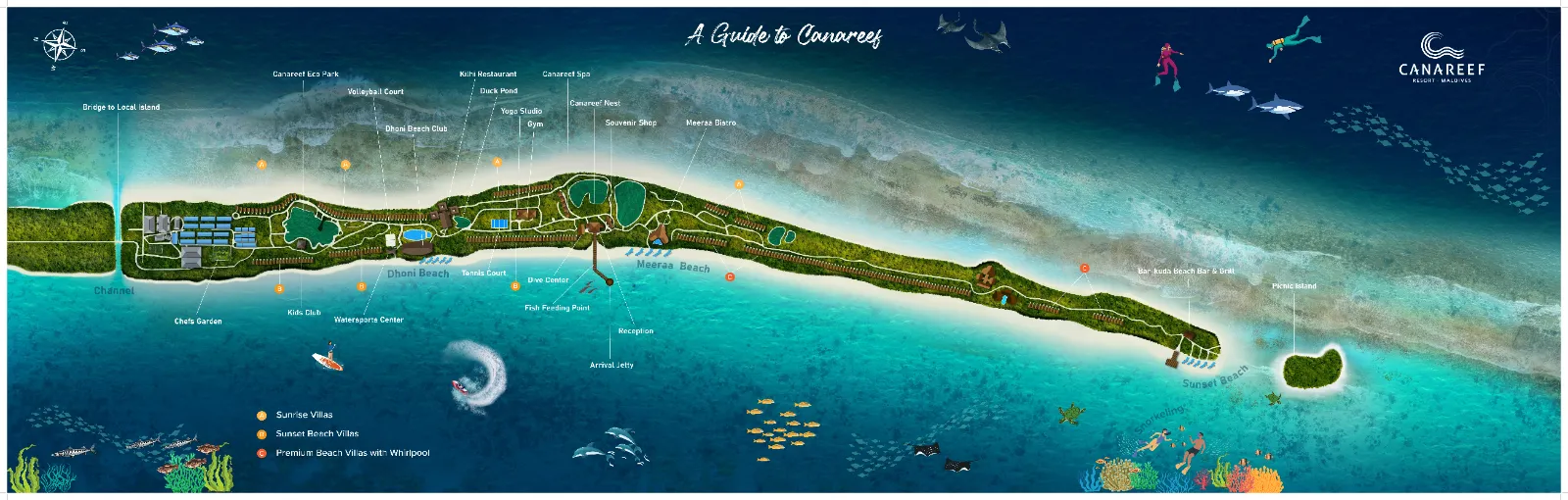 Inselkarte Canareef Resort Maldives