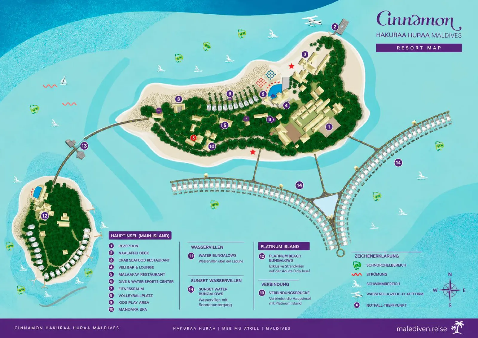 Inselkarte Cinnamon Hakuraa Huraa Maldives
