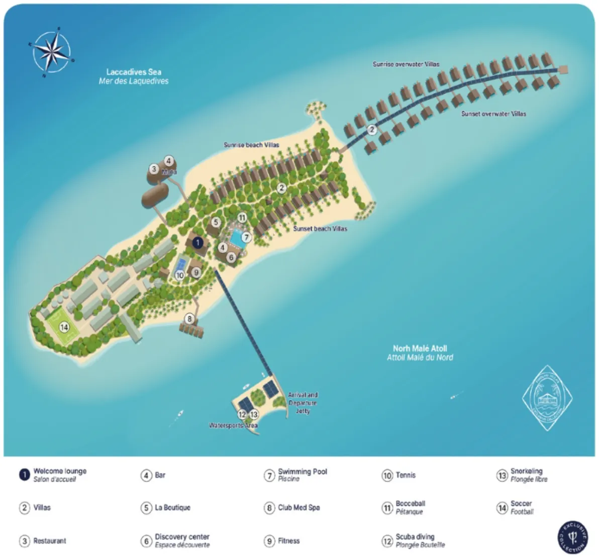 Inselkarte Club Med Finolhu Villas