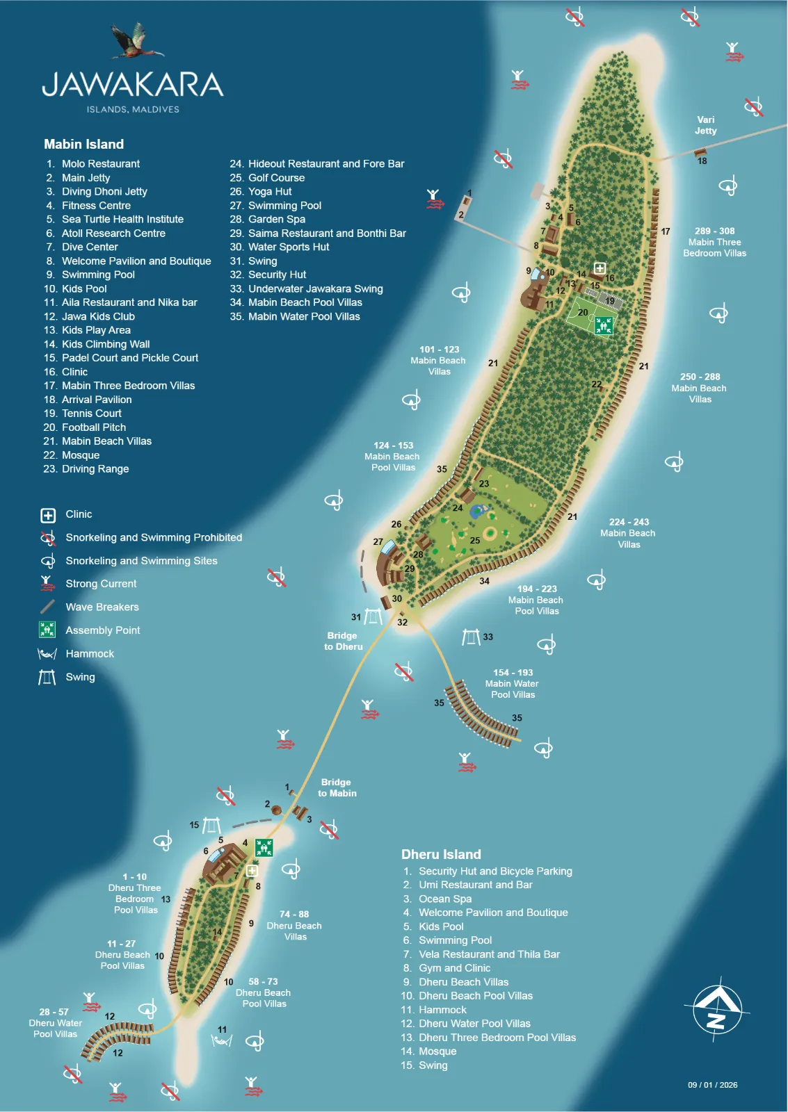 Inselkarte Jawakara Islands Maldives (Dheru)