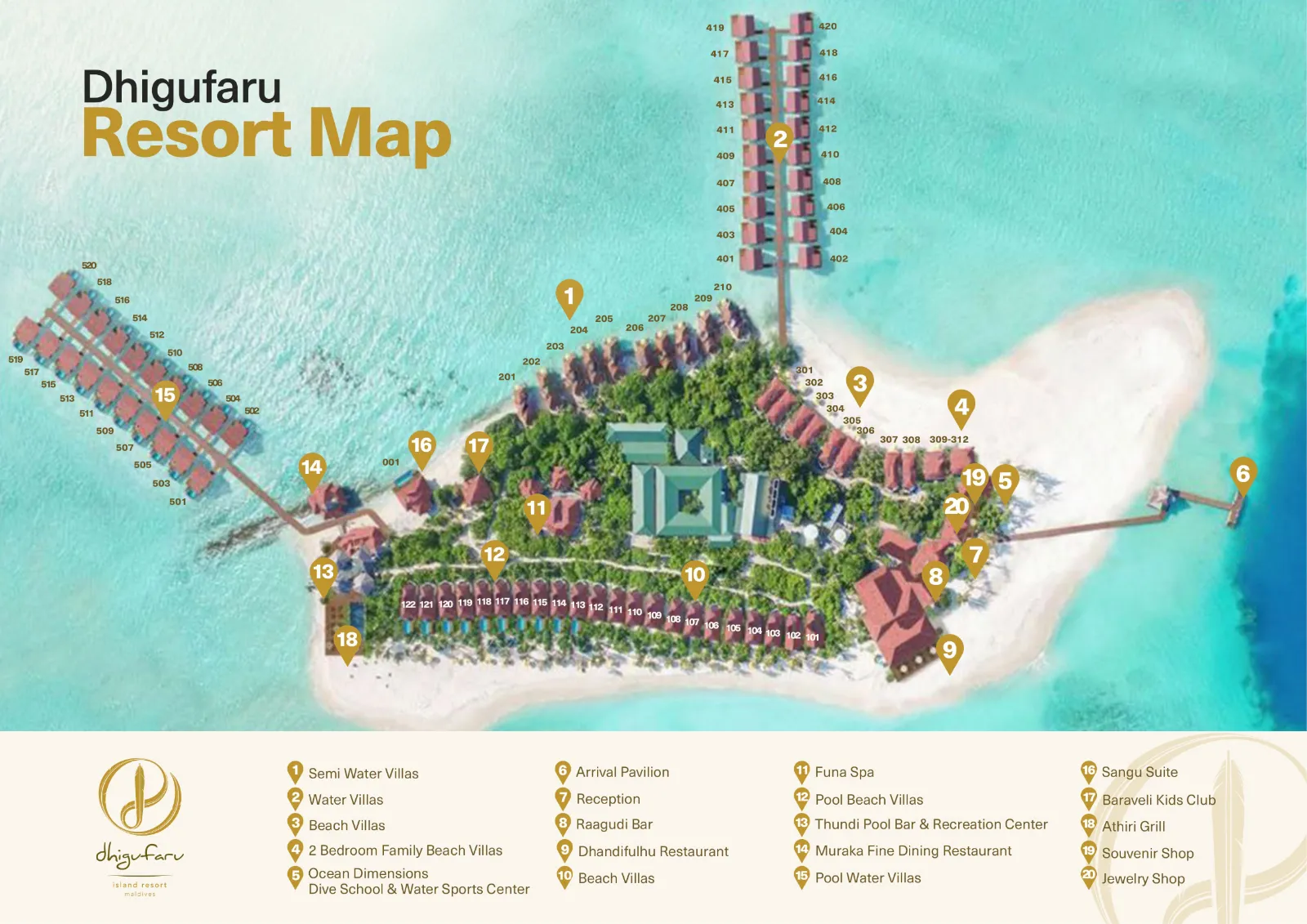 Inselkarte Dhigufaru Island Resort