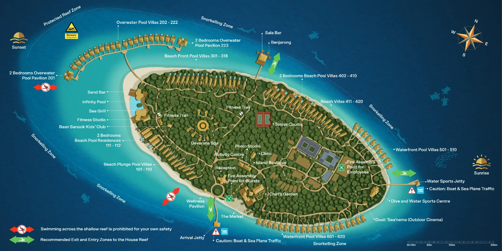 Inselkarte Dusit Thani Maldives