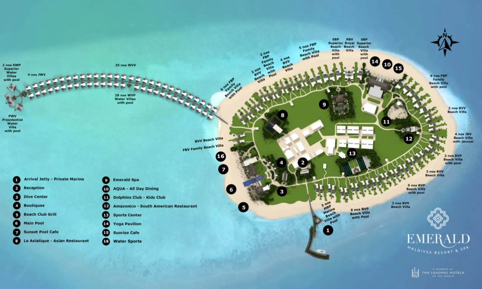 Inselkarte Emerald Maldives Resort & Spa