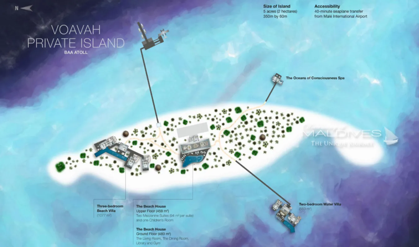 Inselkarte Four Seasons Private Island Maldives at Voavah