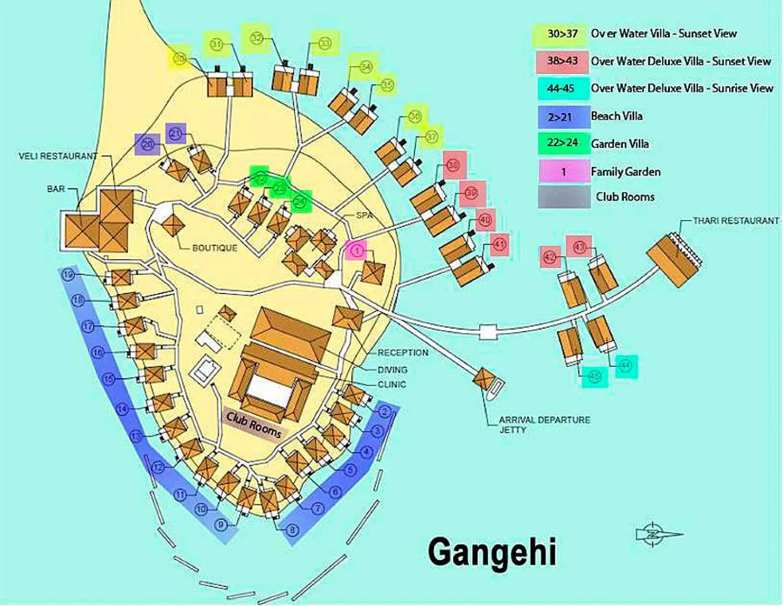 Inselkarte Gangehi Island Resort
