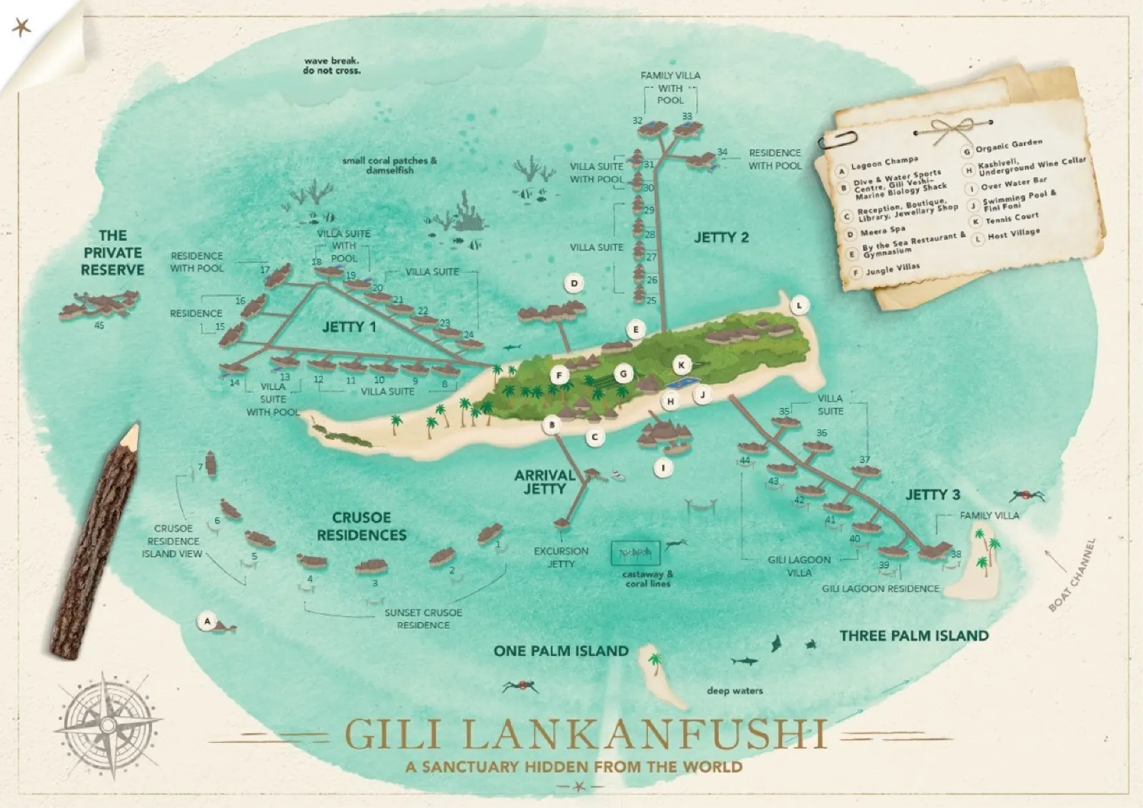 Inselkarte Gili Lankanfushi Maldives