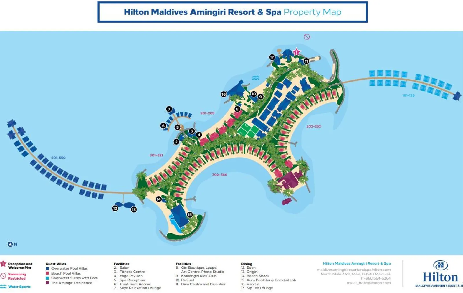 Inselkarte Hilton Maldives Amingiri Resort & Spa