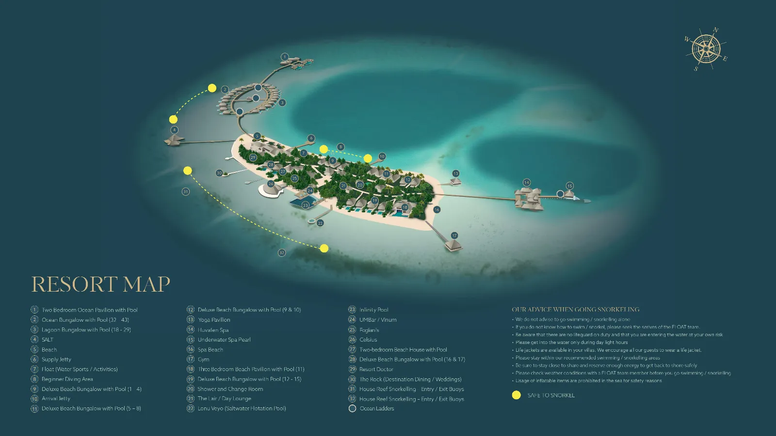 Inselkarte Huvafen Fushi Maldives