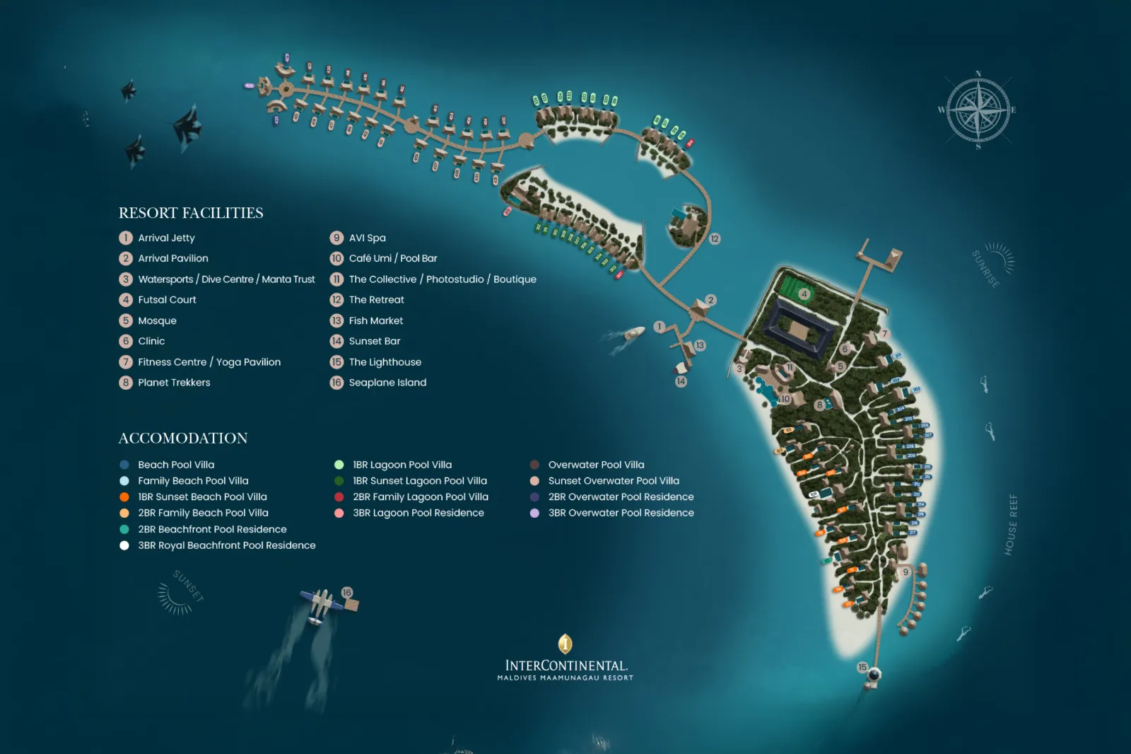 Inselkarte InterContinental Maldives Maamunagau Resort