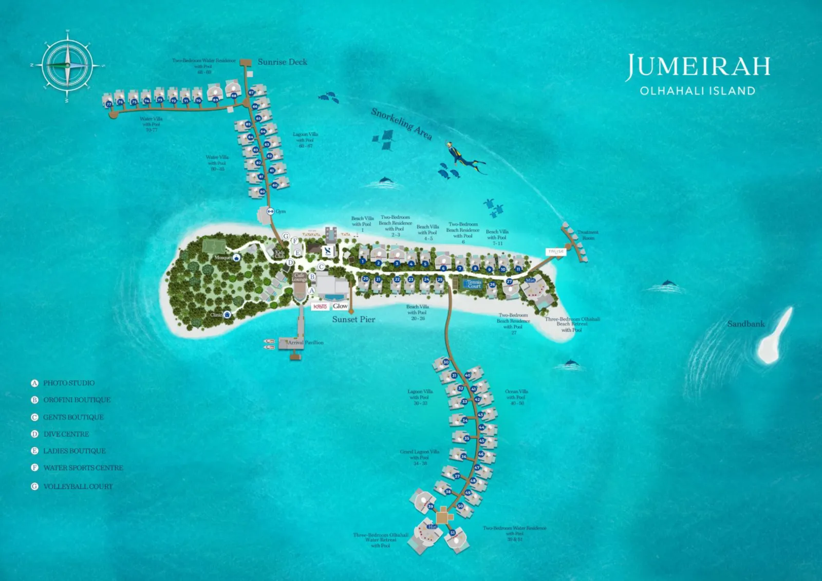 Inselkarte Jumeirah Maldives Olhahali Island