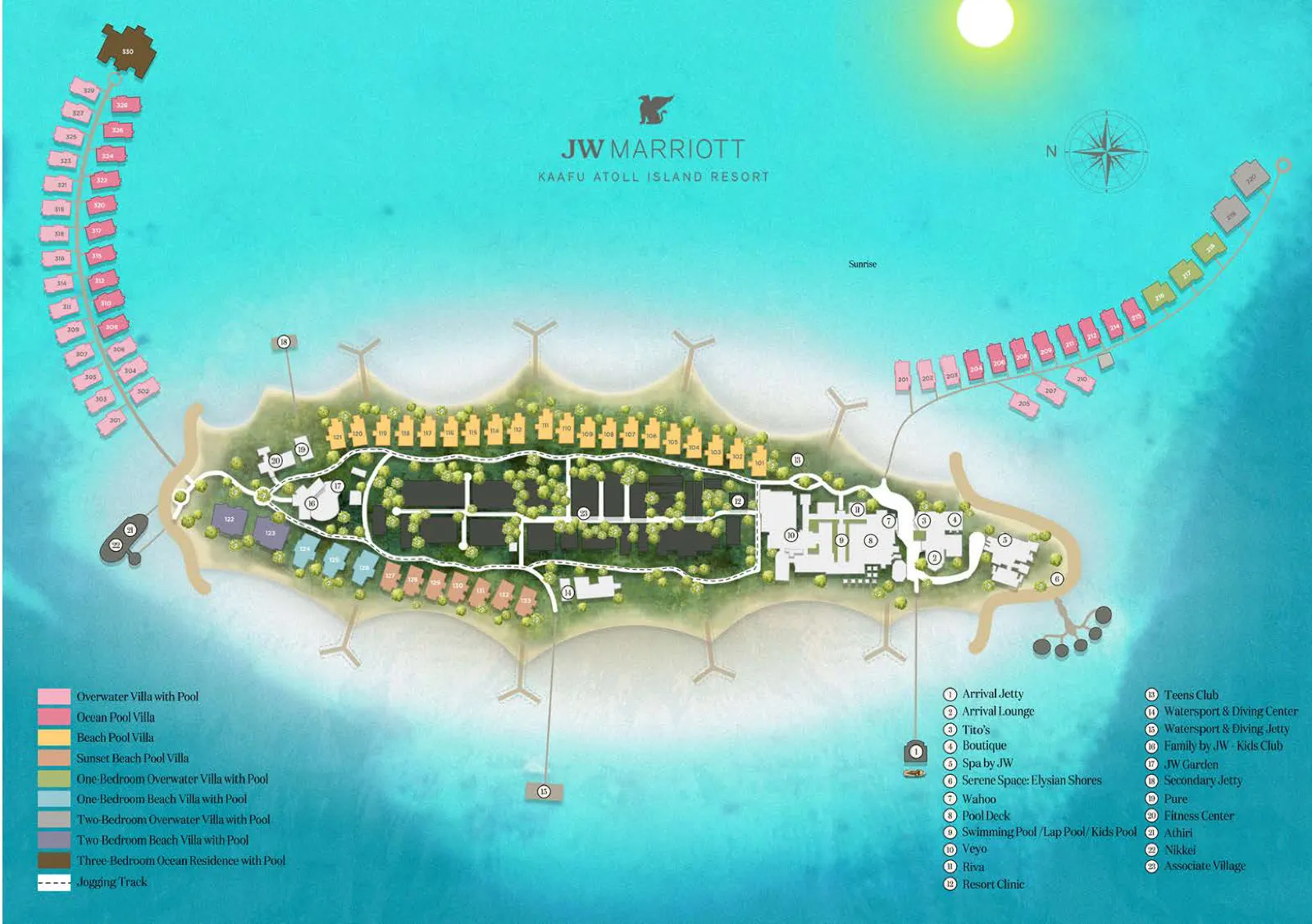 Inselkarte JW Marriott Maldives Kaafu Atoll Island Resort