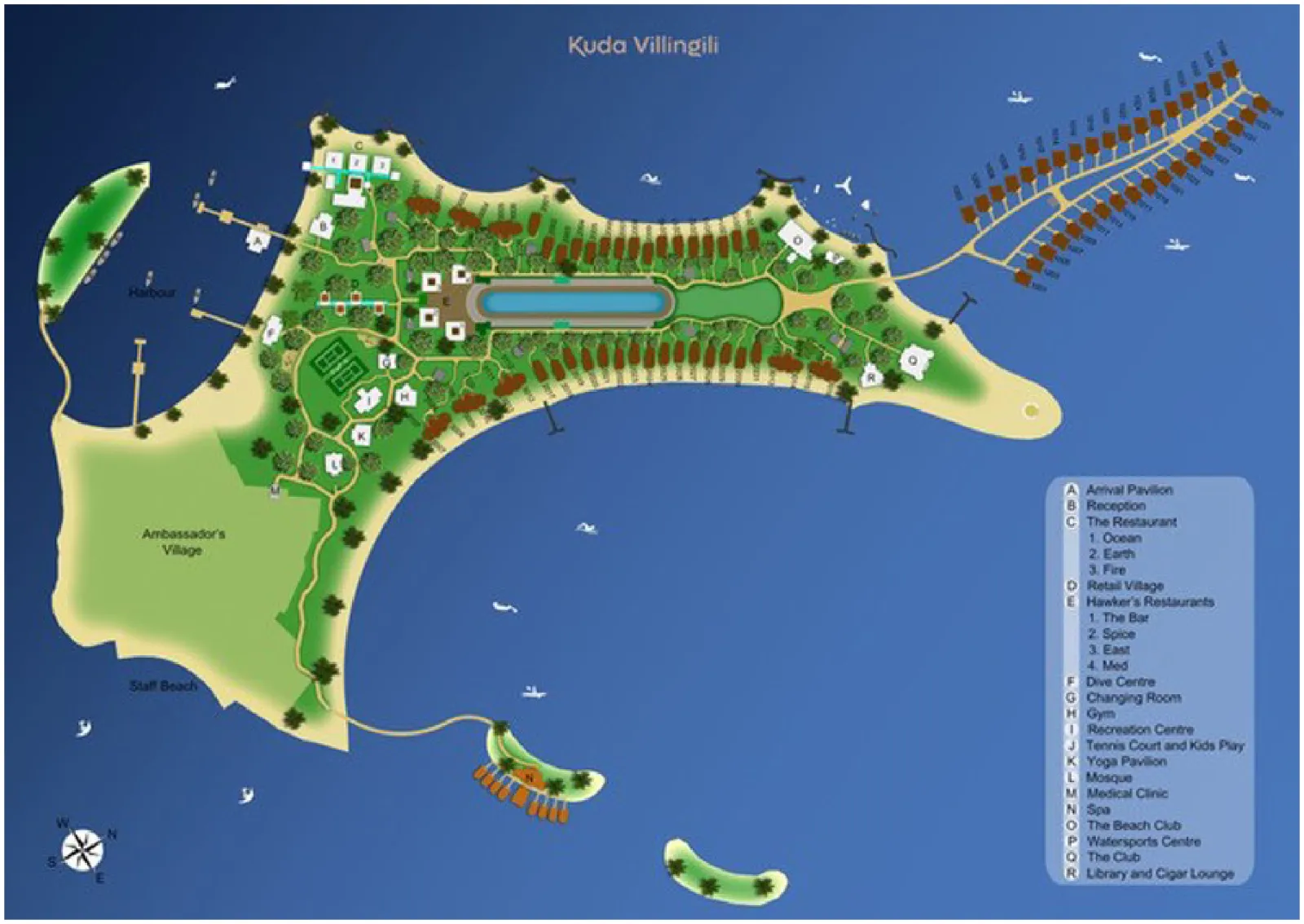 Inselkarte Kuda Villingili Resort Maldives