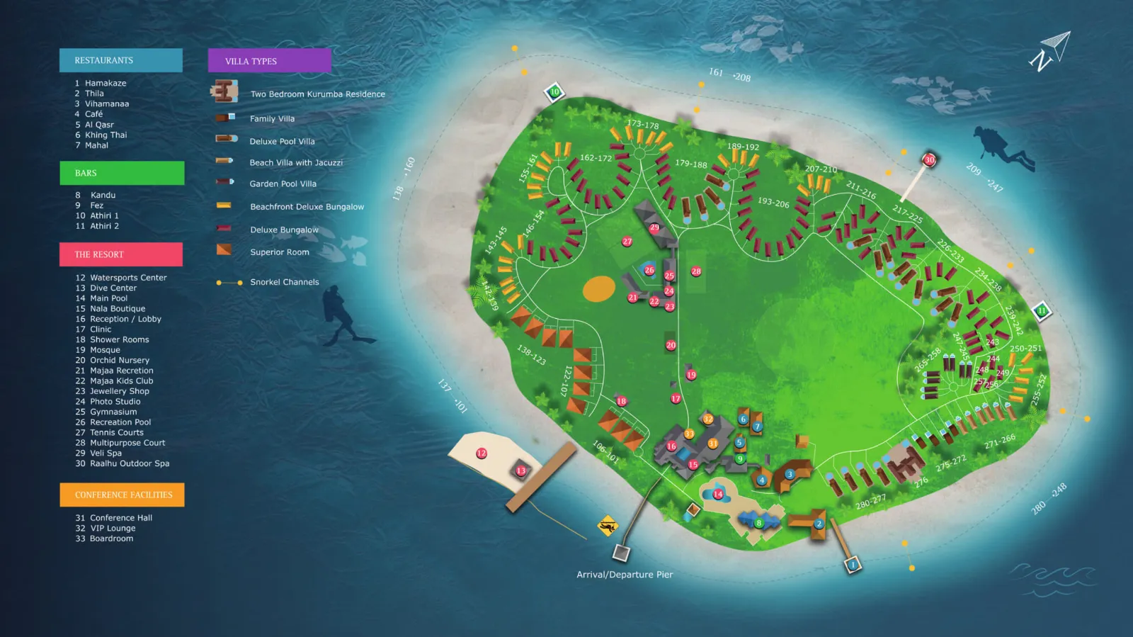 Inselkarte Kurumba Maldives