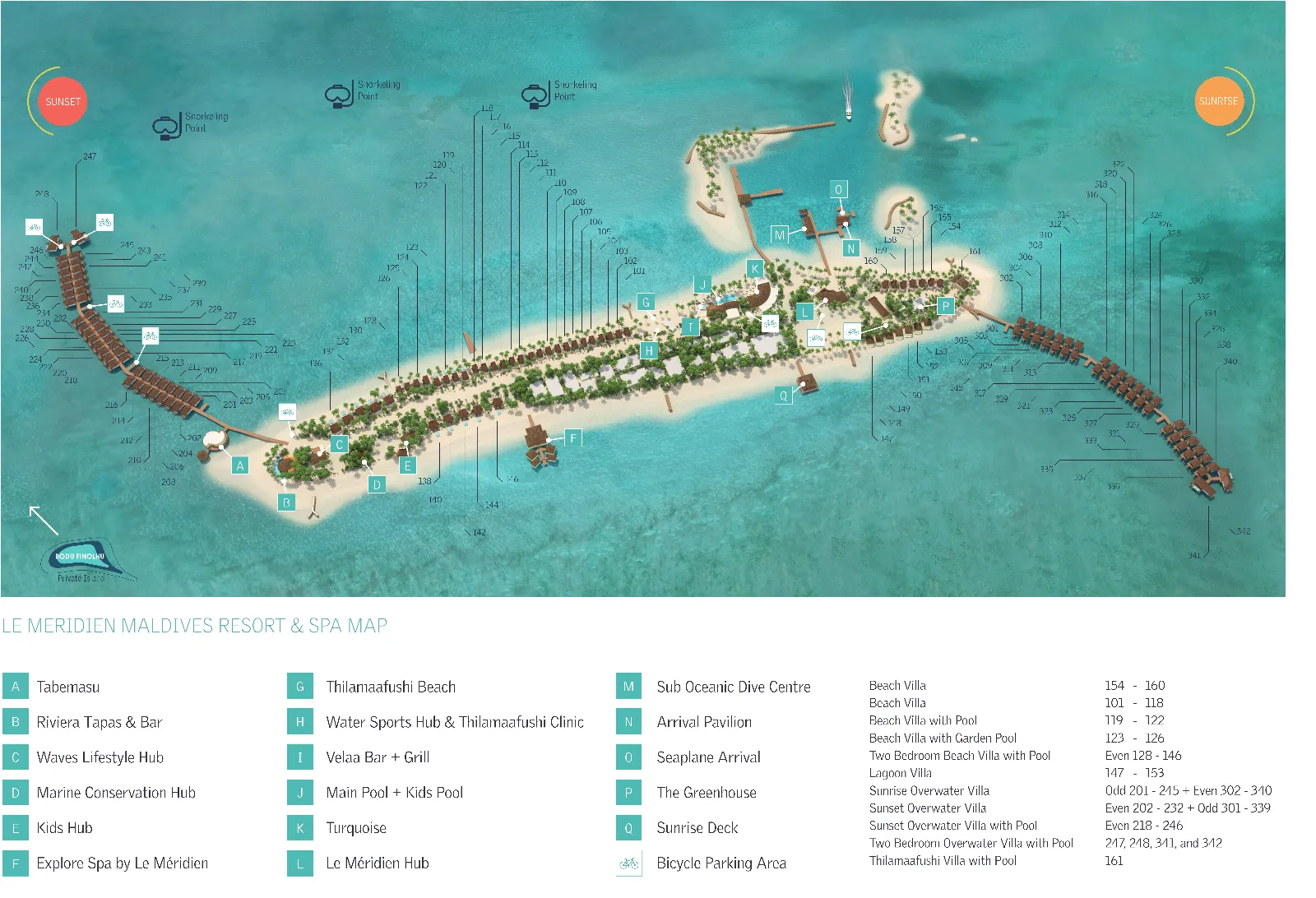 Inselkarte Le Méridien Maldives Resort & Spa