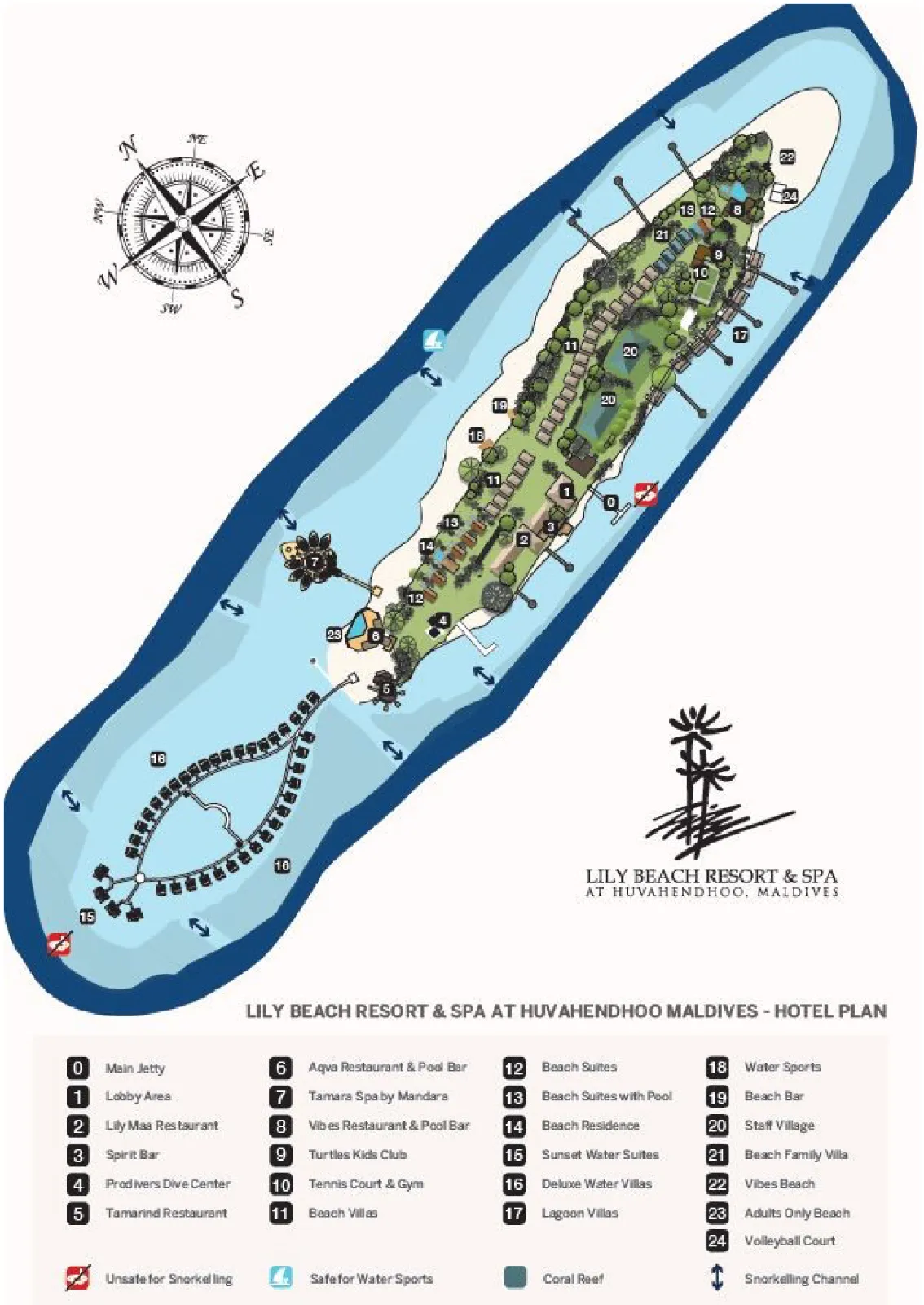 Inselkarte Lily Beach Resort & Spa