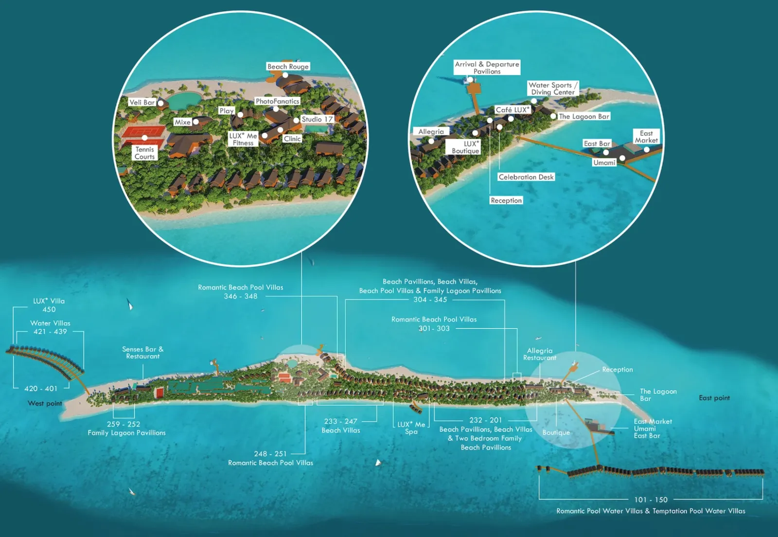 Inselkarte LUX* South Ari Atoll