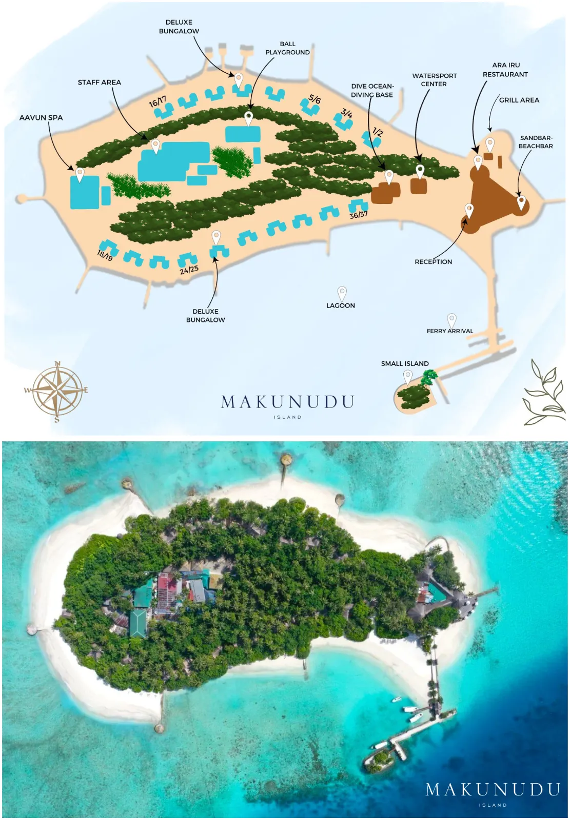 Inselkarte Makunudu Island