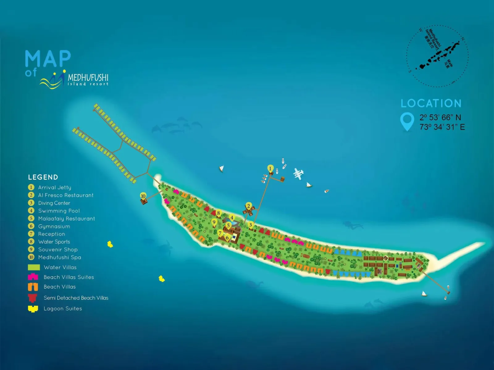 Inselkarte Medhufushi Island Resort