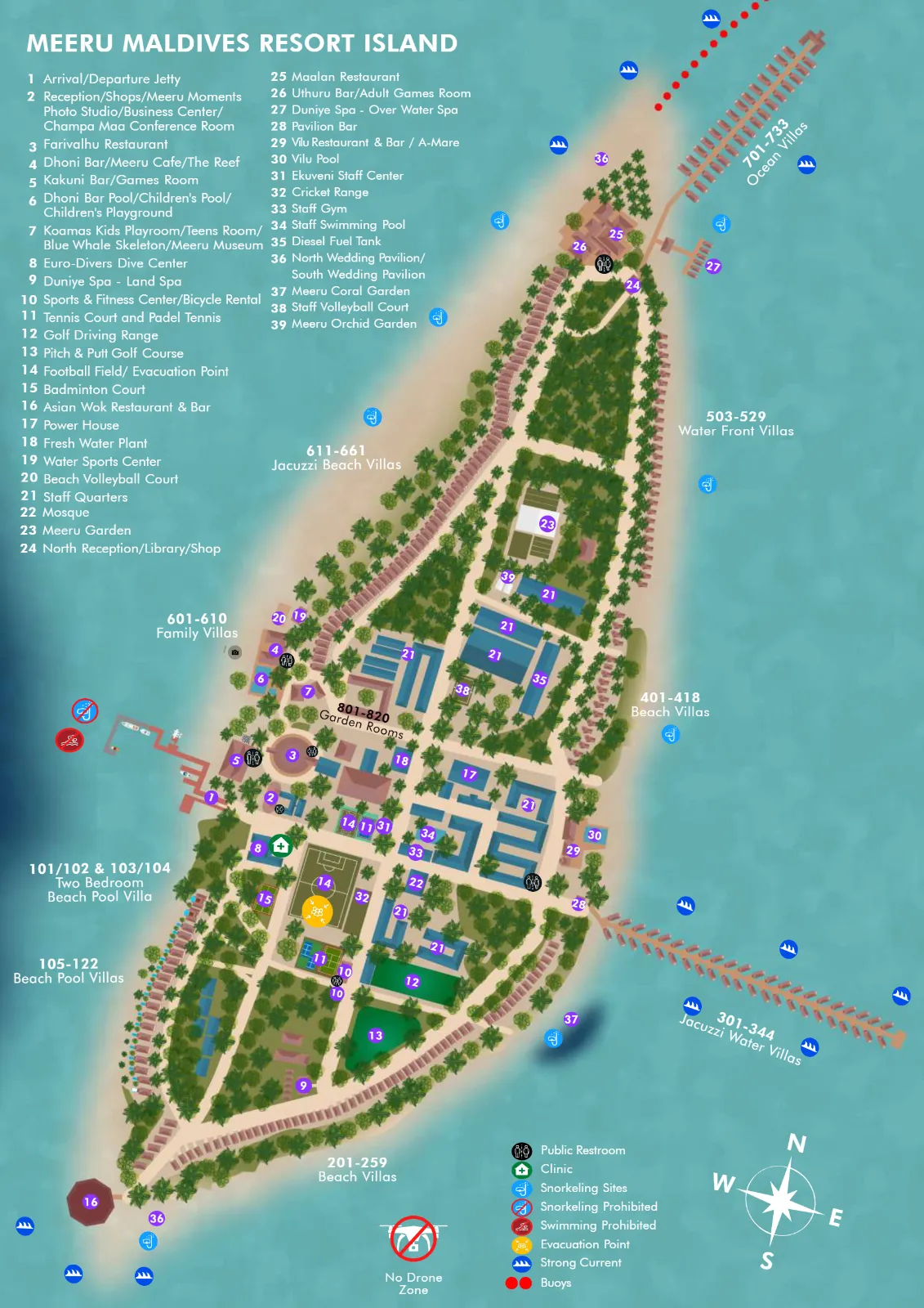 Inselkarte Meeru Maldives Resort Island