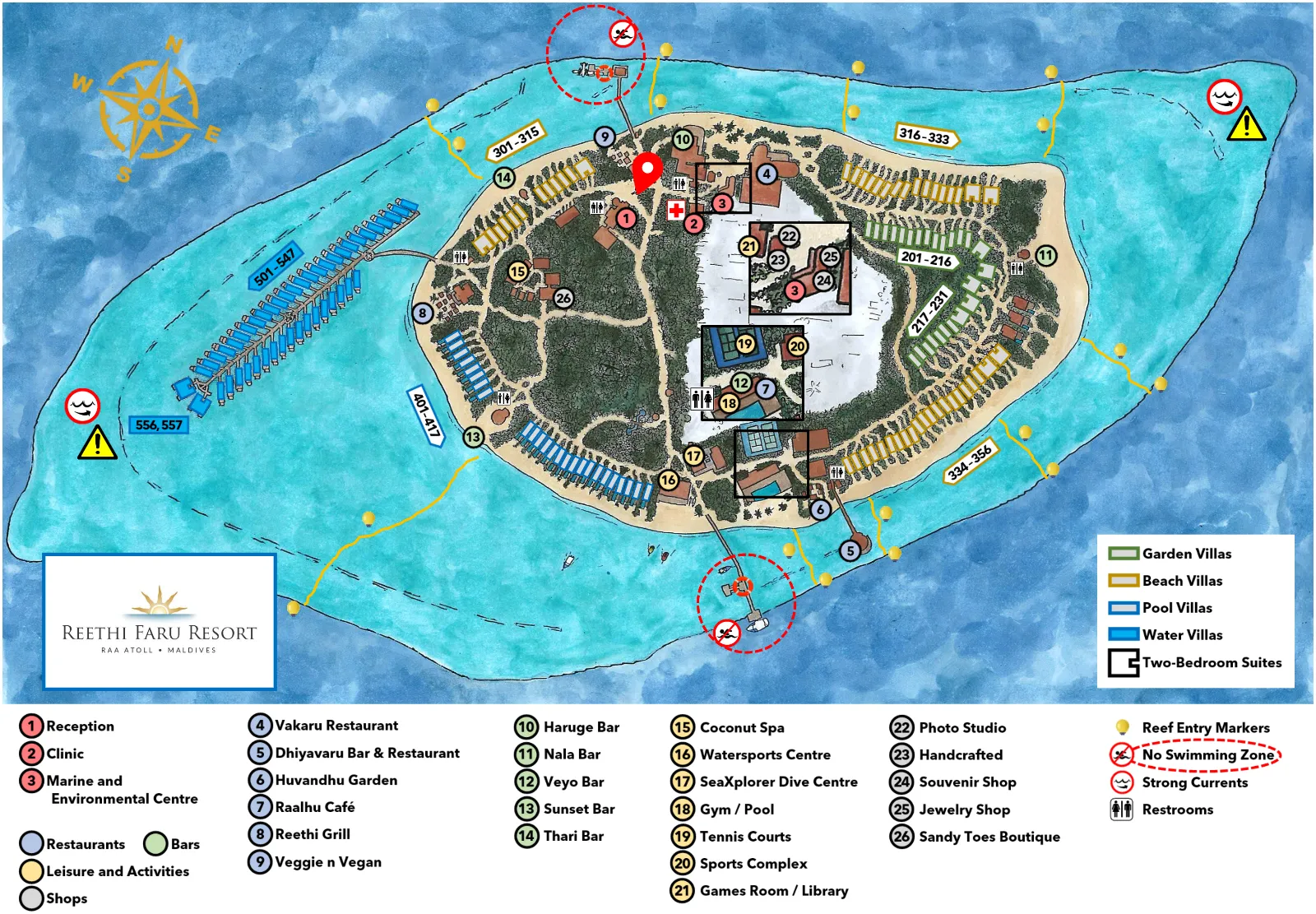 Inselkarte Reethi Faru Resort