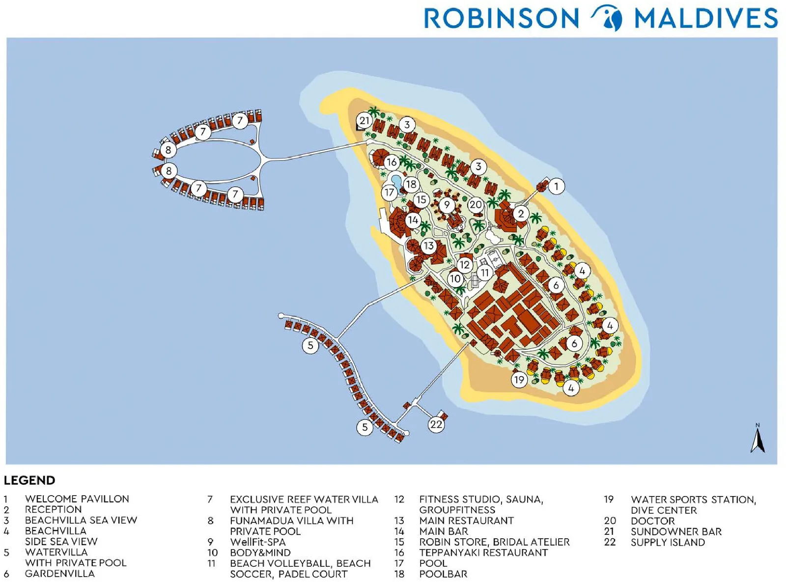 Inselkarte ROBINSON MALDIVES