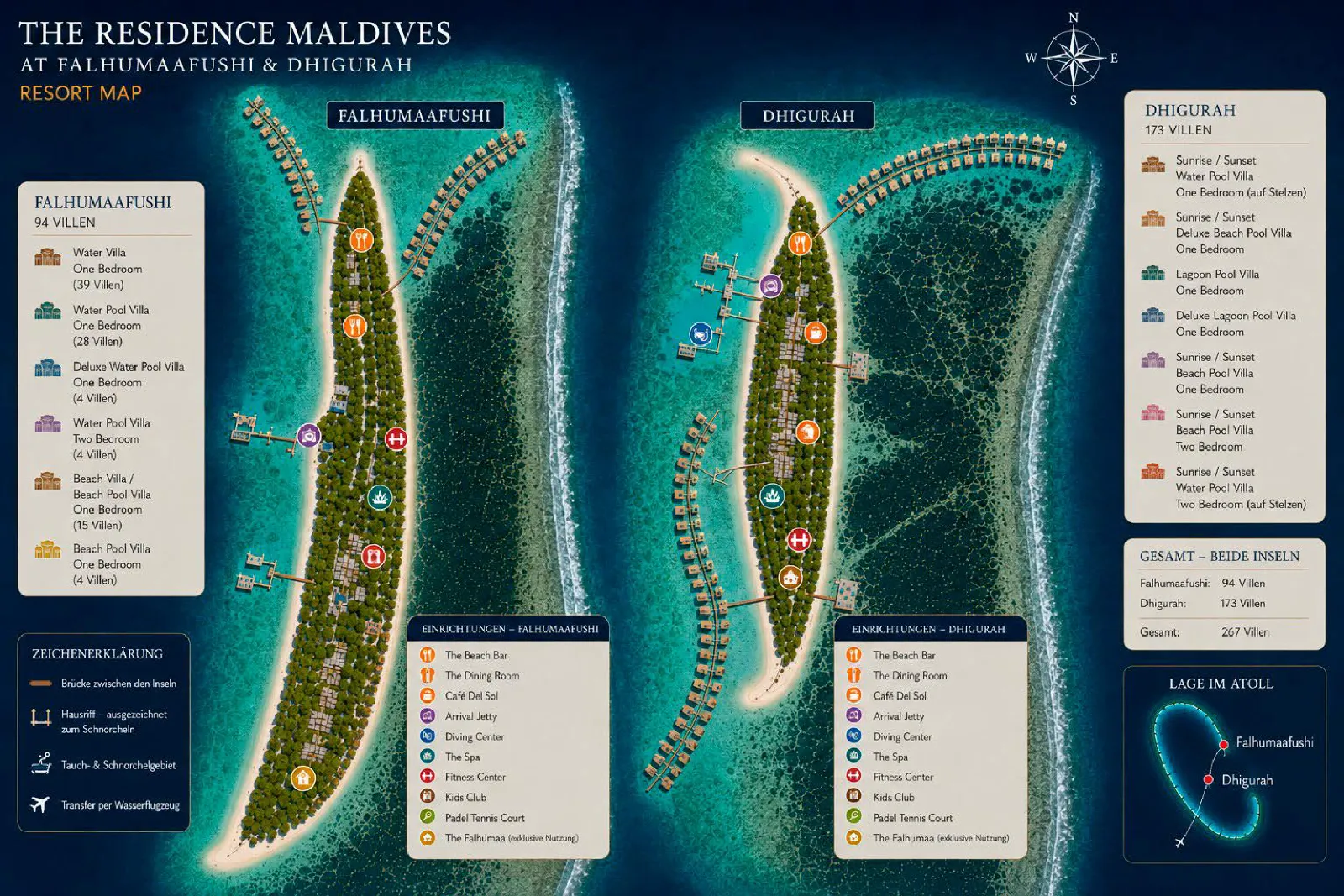Inselkarte The Residence Maldives at Dhigurah