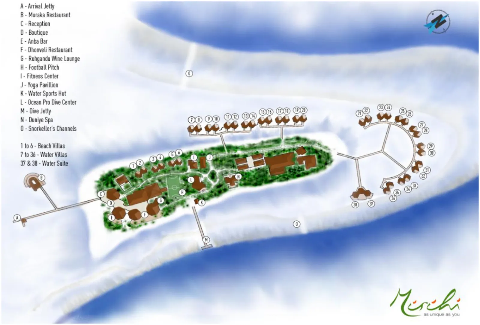 Inselkarte V Villas Maldives at Mirihi - MGallery Collection