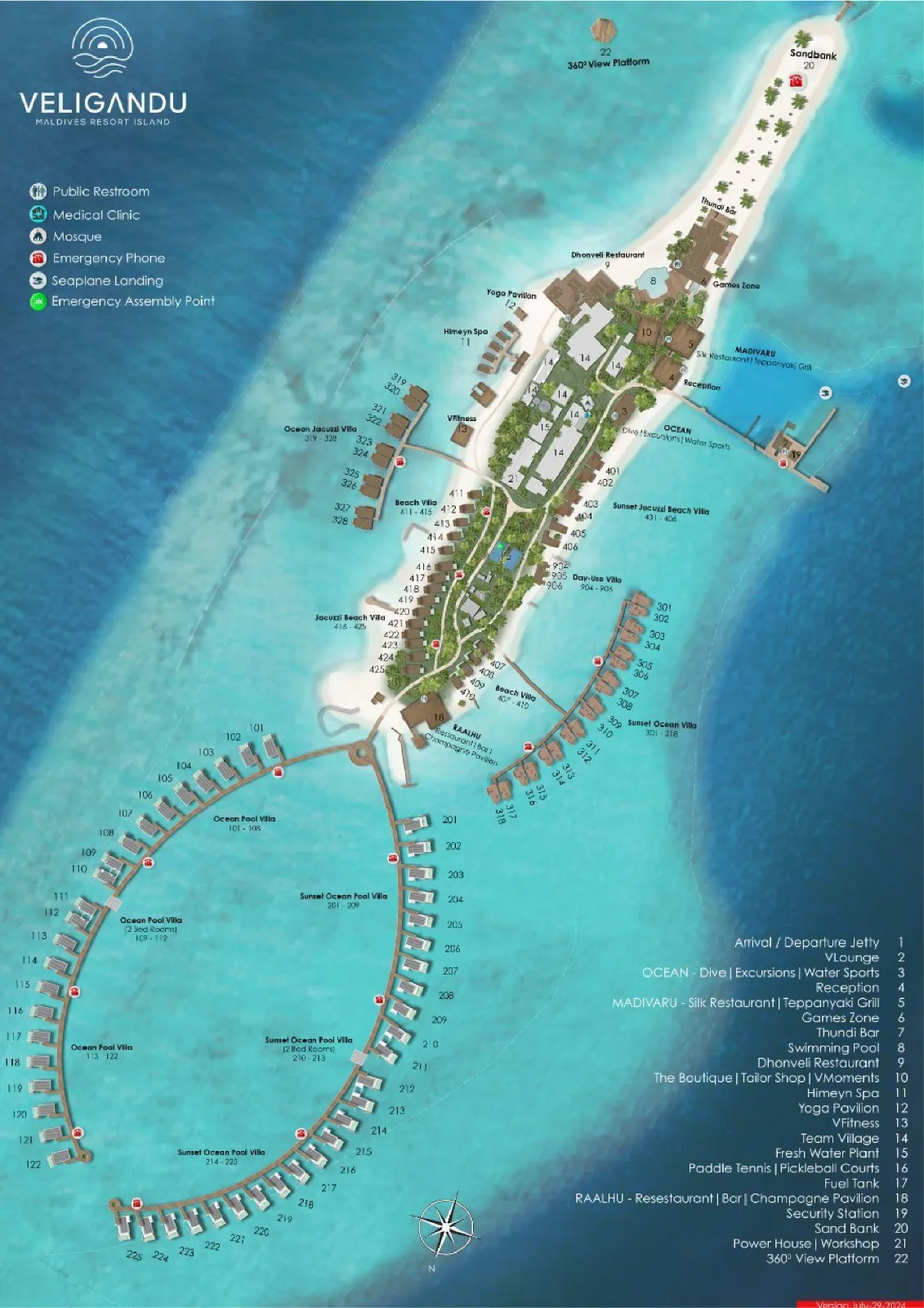 Inselkarte Veligandu Maldives Resort Island