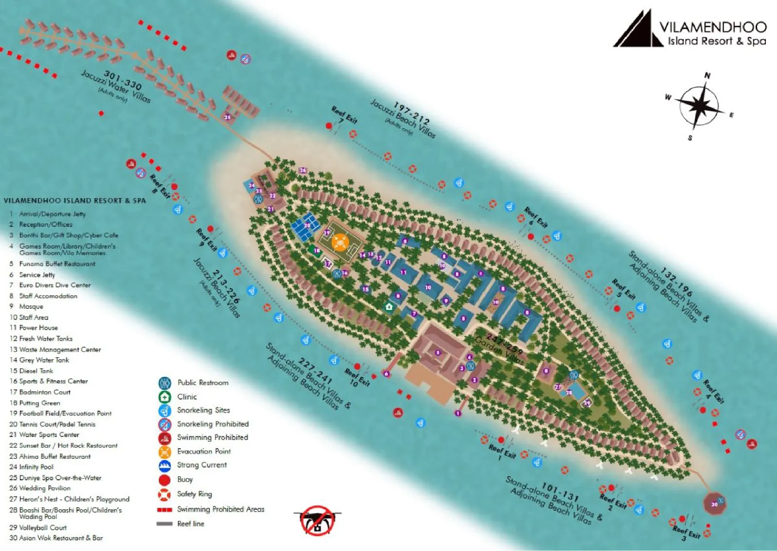 Inselkarte Vilamendhoo Island Resort & Spa