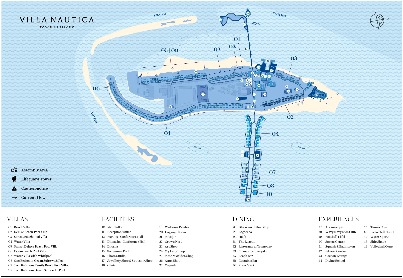 Inselkarte Villa Nautica Paradise Island