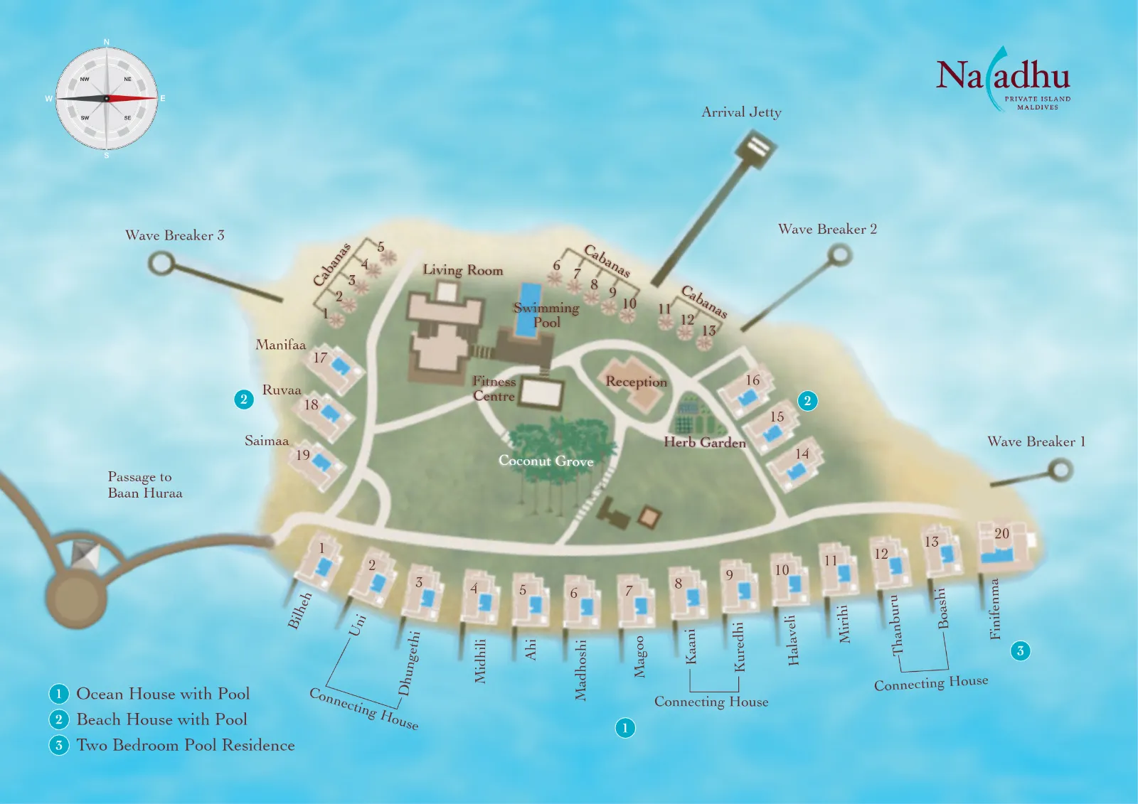Inselkarte Naladhu Private Island Maldives
