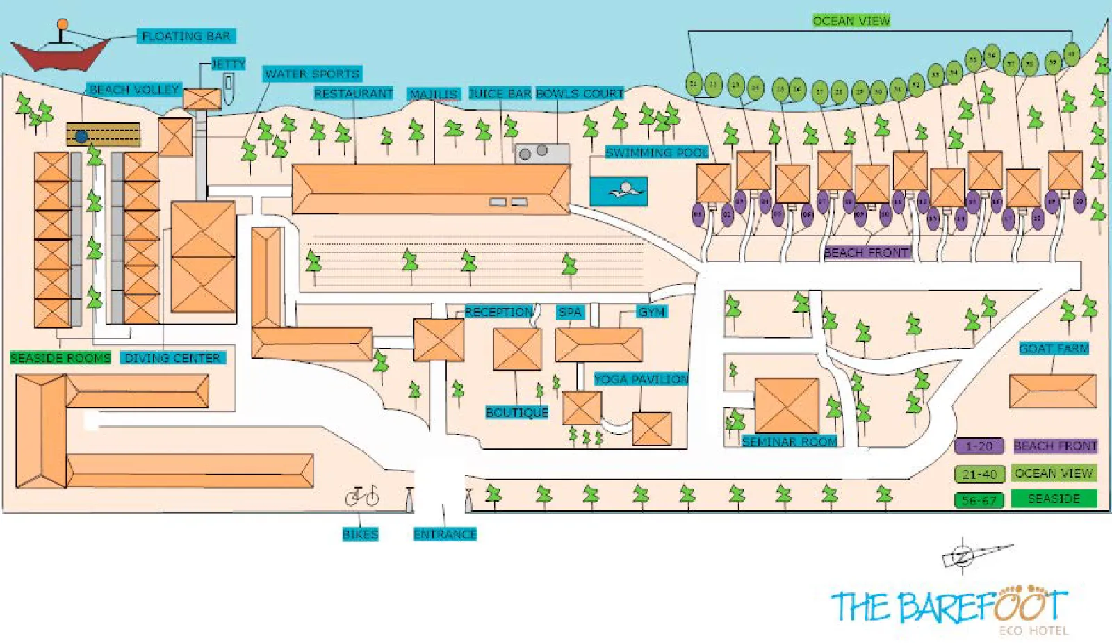 Inselkarte The Barefoot Eco Hotel